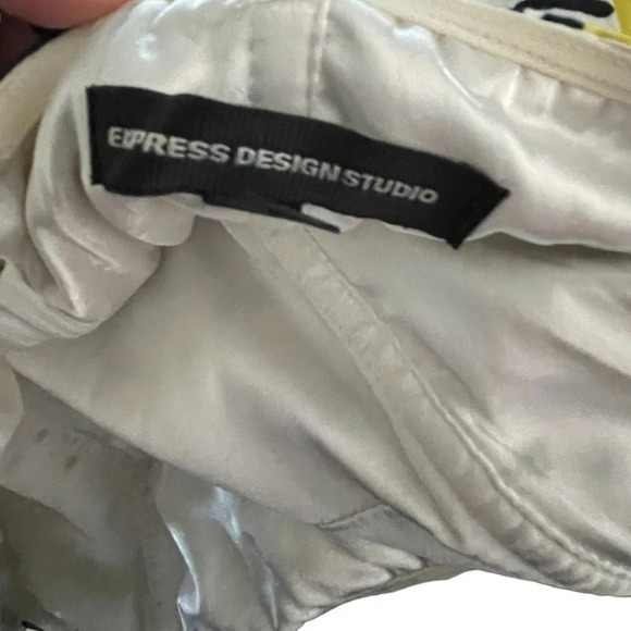 Express Design Studio Black Yellow Floral Strapless Dress Pockets Women's Sz 0 - Picture 4 of 6